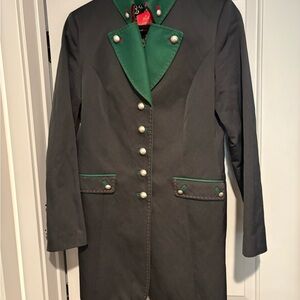 Elegant Black and Green Women's Coat